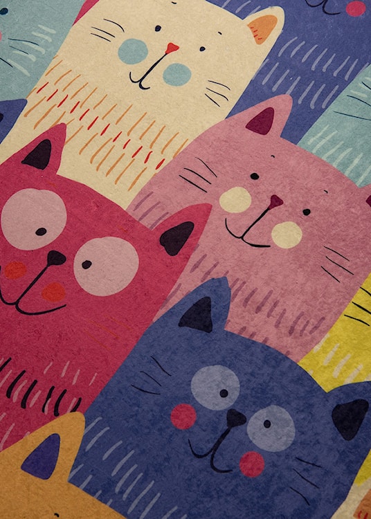 Dywan do pokoju dziecięcego Dinkley Koty kolorowy 140x190 cm  - zdjęcie 3