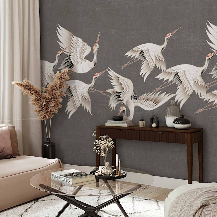 Fototapeta Ornament z żurawiami 400x280 cm  - zdjęcie 2