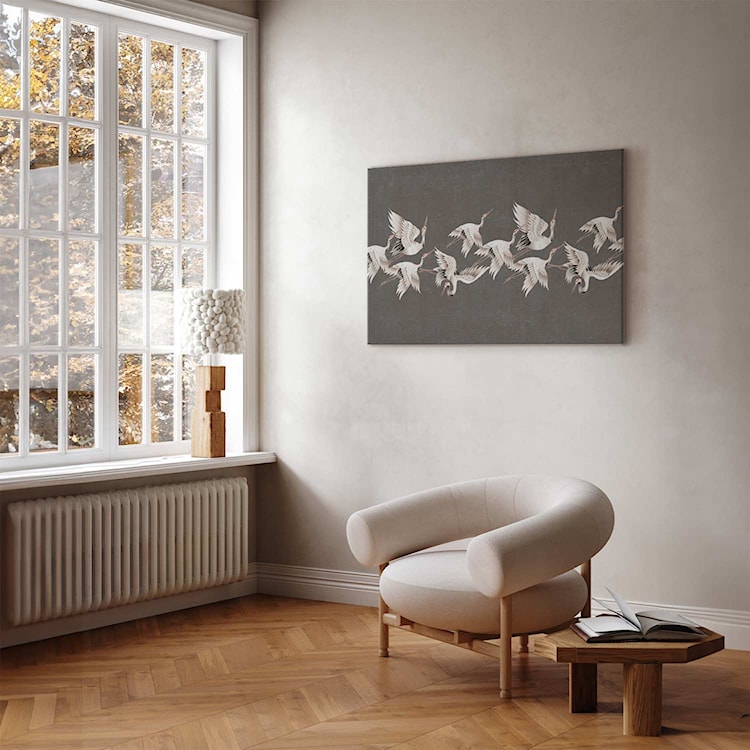 Obraz Ornament z żurawiami 90x60 cm  - zdjęcie 2