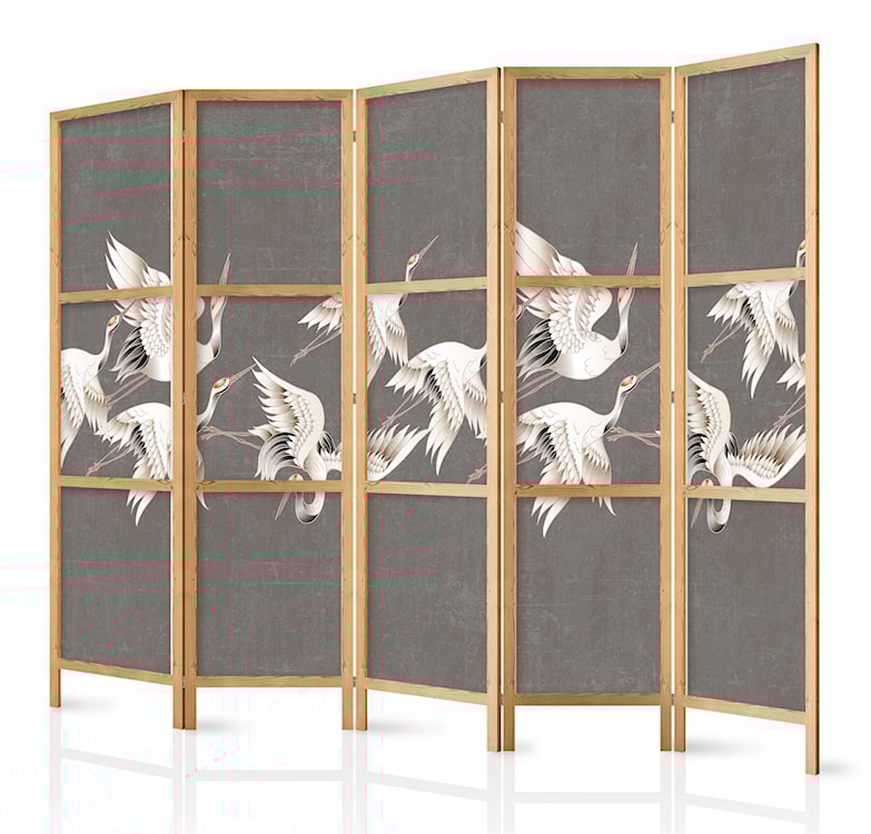 Parawan japoński Ornament z żurawiami 225x161 cm 