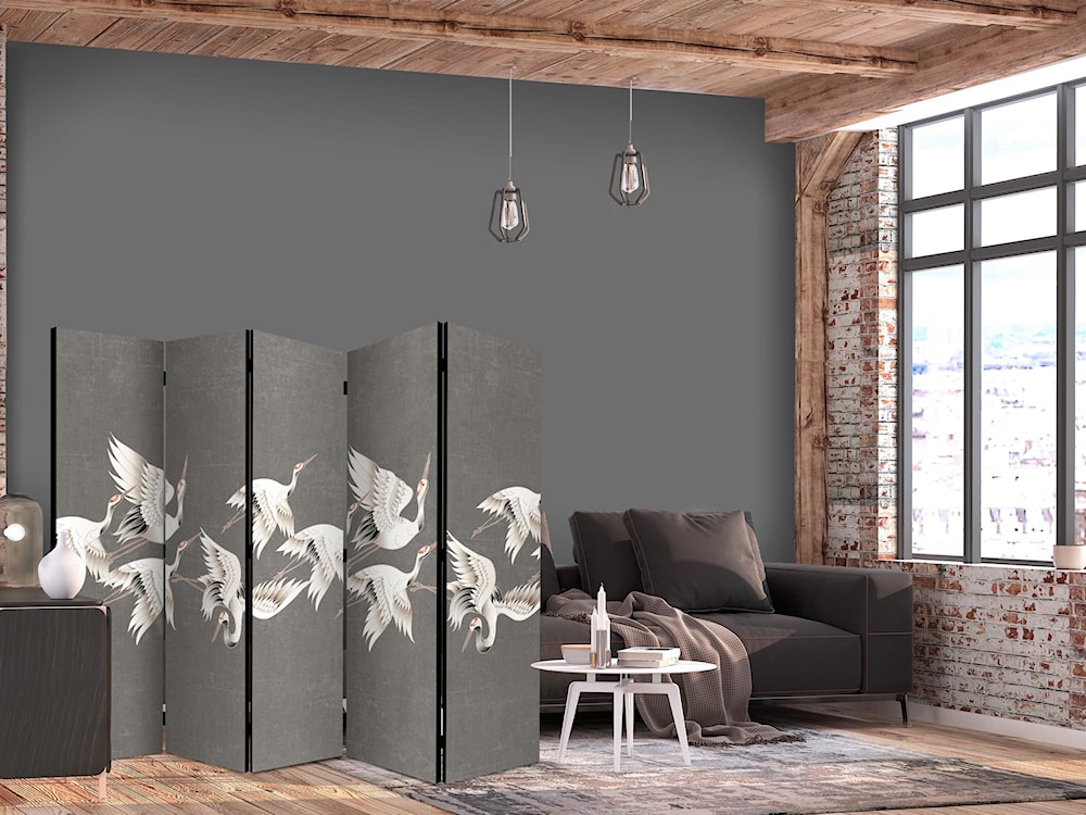 Parawan Ornament z żurawiami 225x172 cm  - zdjęcie 2