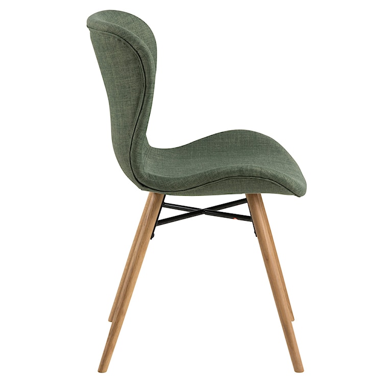 Krzesło tapicerowane Glena zielona tkanina na dębowych nóżkach  - zdjęcie 3