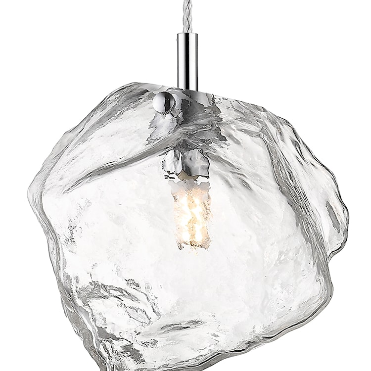 Lampa wisząca Arsenio srebrna transparentna mała  - zdjęcie 2