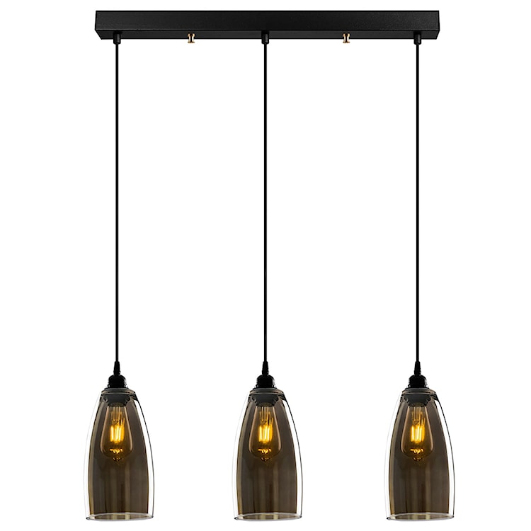 Lampa sufitowa Communis x3 63 cm ciemne szkło 