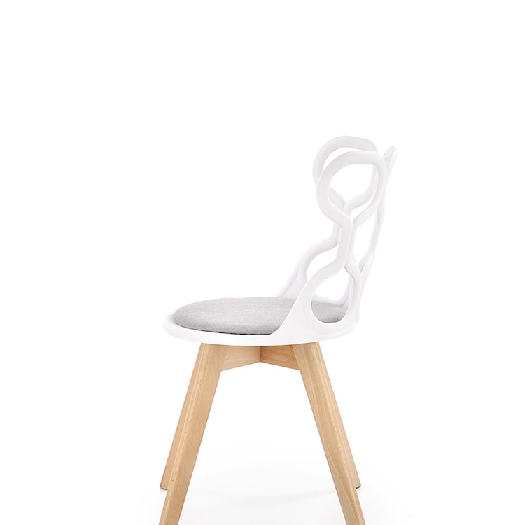 Krzesło z tworzywa Delle z białym ażurowym oparciem  - zdjęcie 4