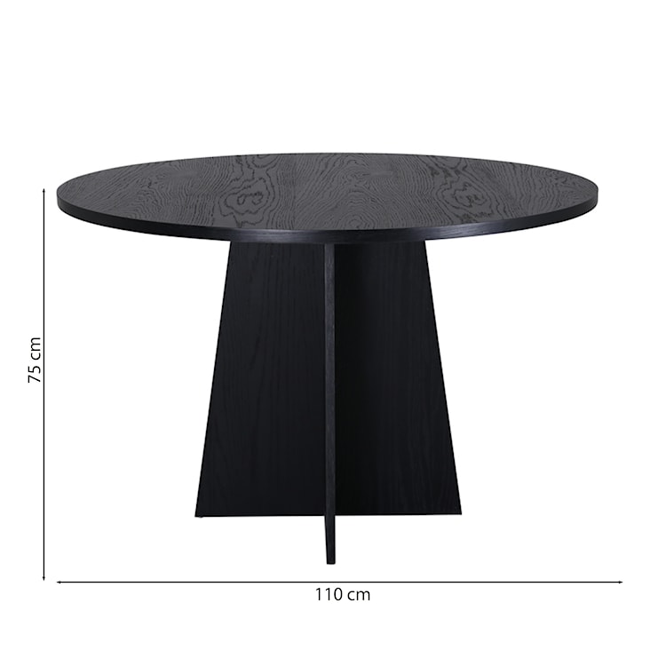 Stół do jadalni Quishly okrągły średnica 110 cm/dąb czarny  - zdjęcie 7