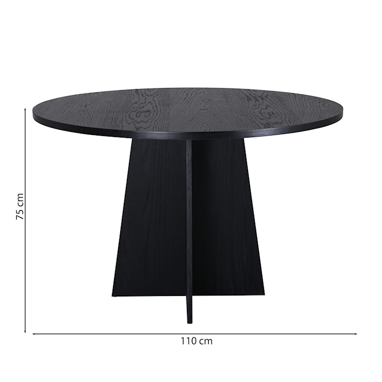 Stół do jadalni Quishly okrągły średnica 110 cm/dąb czarny  - zdjęcie 7