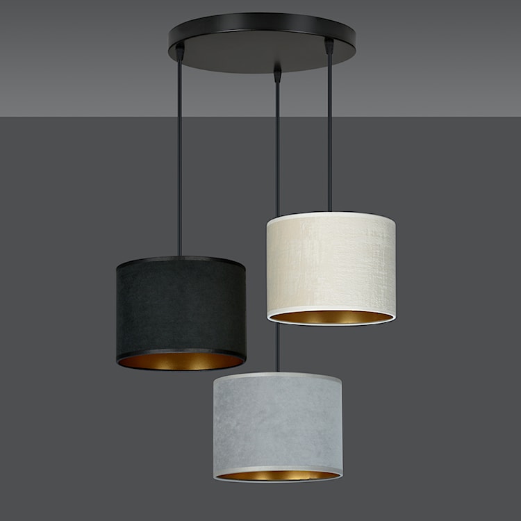 Lampa wisząca Hellid x3 asymetryczna średnica 50 cm czarna/biała/szara  - zdjęcie 4