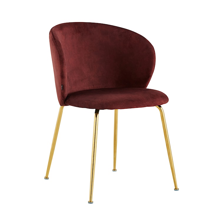Krzesło tapicerowane Mealize w tkaninie hydrofobowej bordowy velvet na złotych nogach  - zdjęcie 3