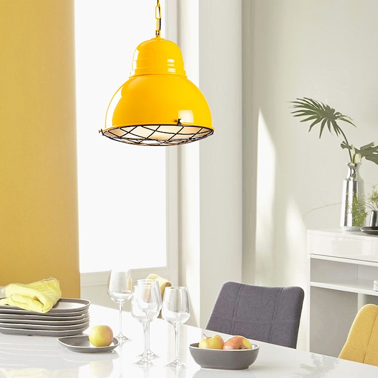 Lampa sufitowa Ardulace industrialna średnica 31 cm żółta  - zdjęcie 6