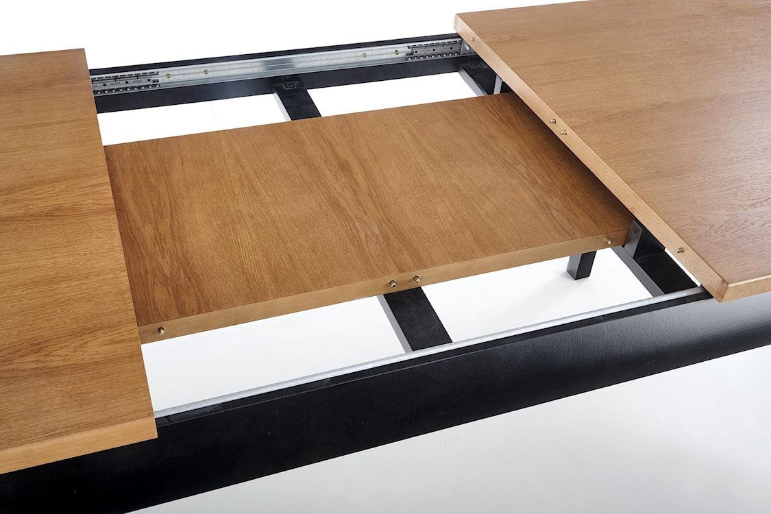 Stół rozkładany Mossibi 160-200x80 cm ciemny dąb/czarny  - zdjęcie 10