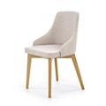 Krzesło tapicerowane Berlas kremowe - dąb miodowy