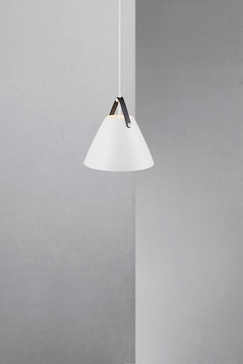 Lampa wisząca Strap średnica 27 cm biały metalowy klosz  - zdjęcie 4