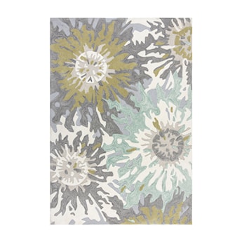Dywan syntetyczny Soft Floral z motywem kwiatów zielony Prostokątny/120x170