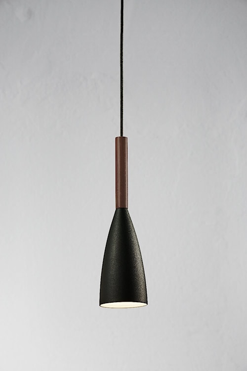 Lampa wisząca Pure średnica 10 cm czarna - ciemne drewno  - zdjęcie 2