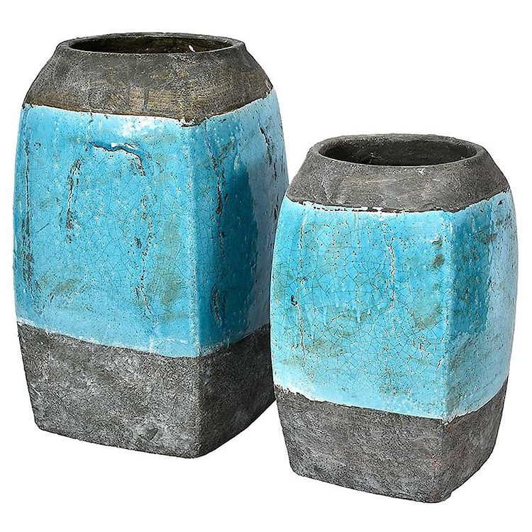 Wazon Iphanter szaro-niebieski 20,5x20,5x32,5 cm 