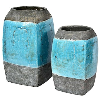 Wazon Iphanter szaro-niebieski 20,5x20,5x32,5 cm