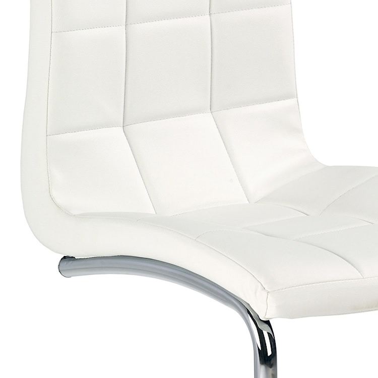 Krzesło tapicerowane na płozach Svilaj białe  - zdjęcie 2