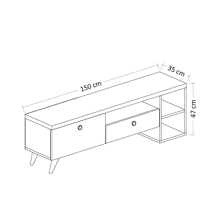 Szafka RTV Panara 150 cm czarna  - zdjęcie 7