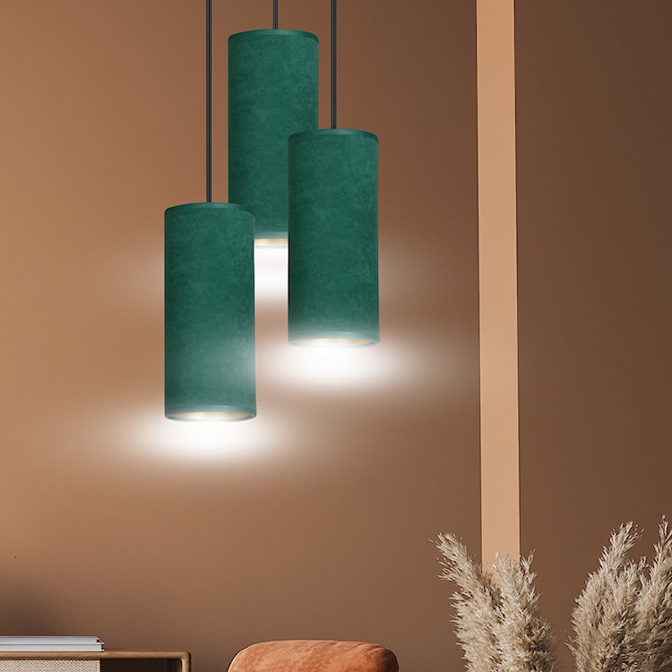 Lampa wisząca Bonett x3 asymetryczna średnica 35 cm zielona  - zdjęcie 3
