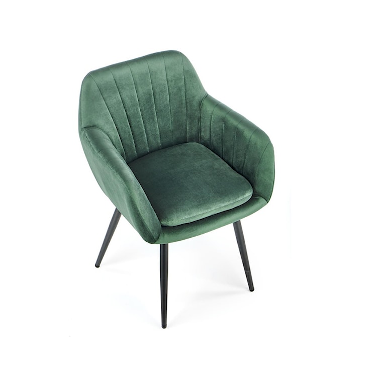 Krzesło tapicerowane Komoryn z podłokietnikami zielone  - zdjęcie 2
