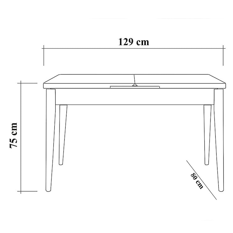 Stół do jadalni Elioused 129-163x80 cm orzech  - zdjęcie 5