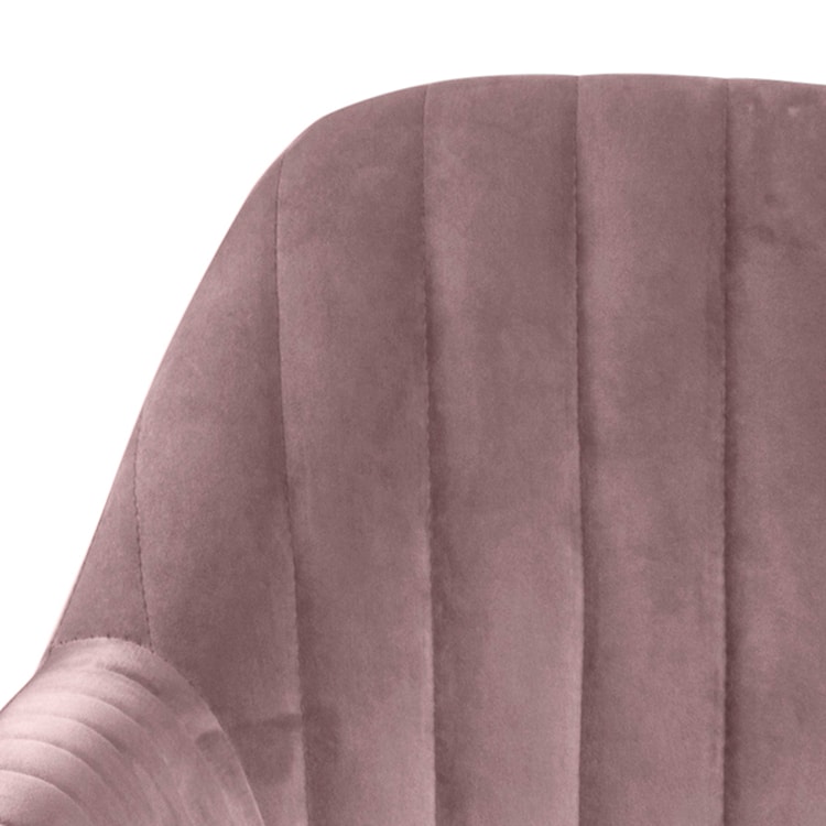Krzesło tapicerowane Elidi pastelowy róż na metalowej podstawie  - zdjęcie 12