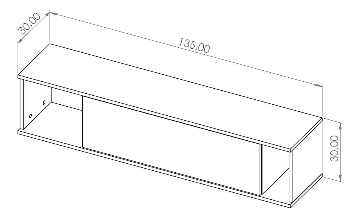 Szafka wisząca Perila 135 cm zamykana biała  - zdjęcie 5