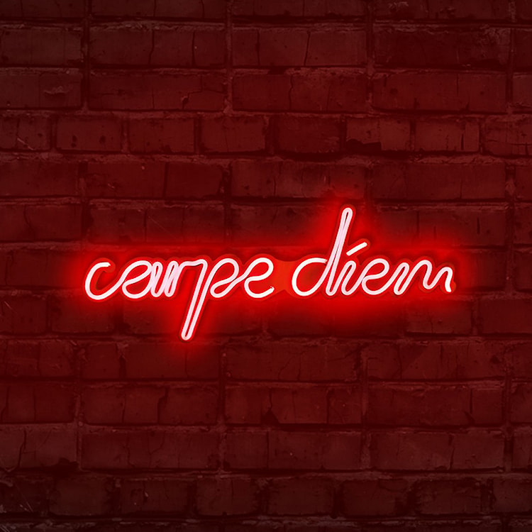 Neon na ścianę Letely z napisem Carpe Diem czerwony  - zdjęcie 2