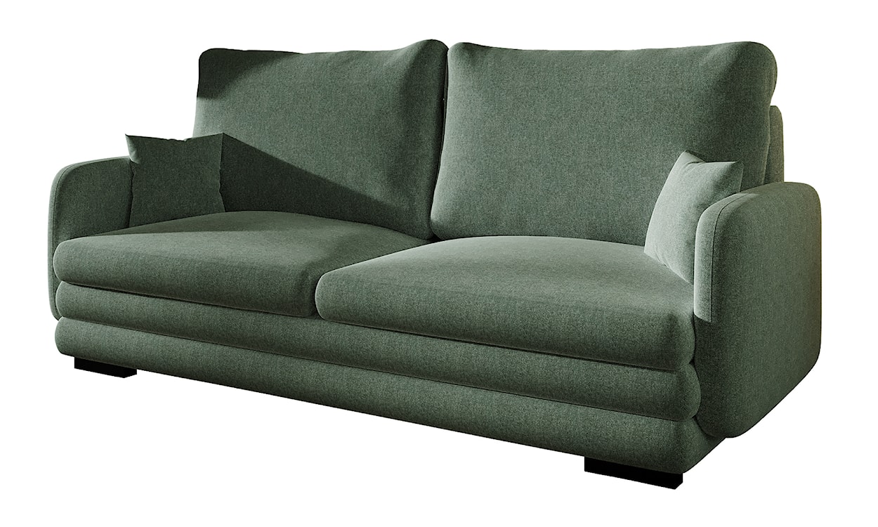 Sofa trzyosobowa Lincino zielona w tkaninie łatwoczyszczącej