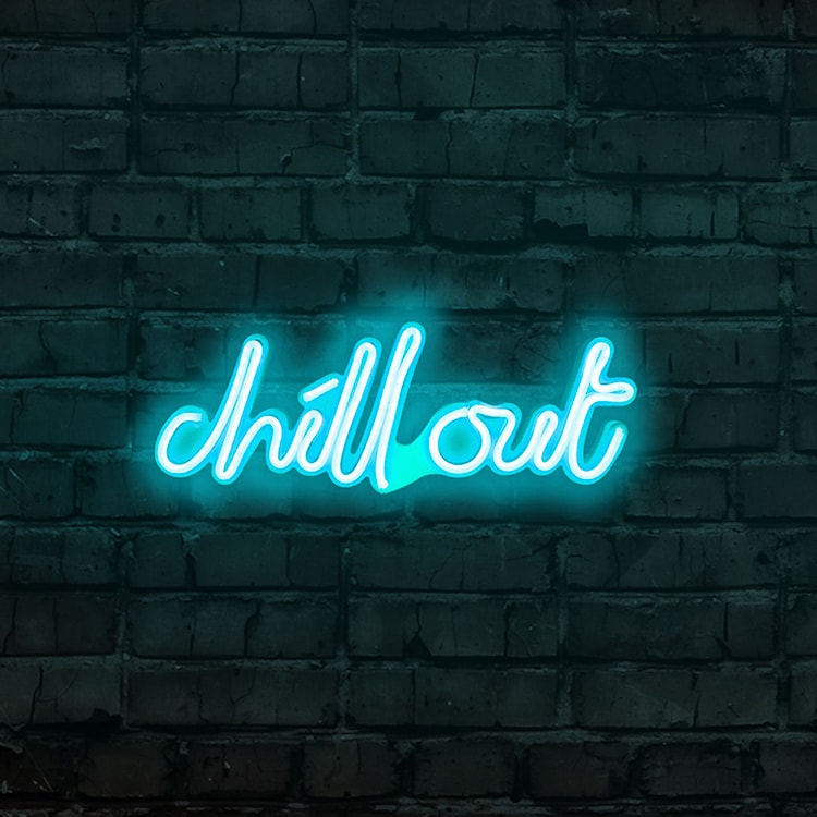 Neon na ścianę Letely z napisem Chill Out niebieski  - zdjęcie 2