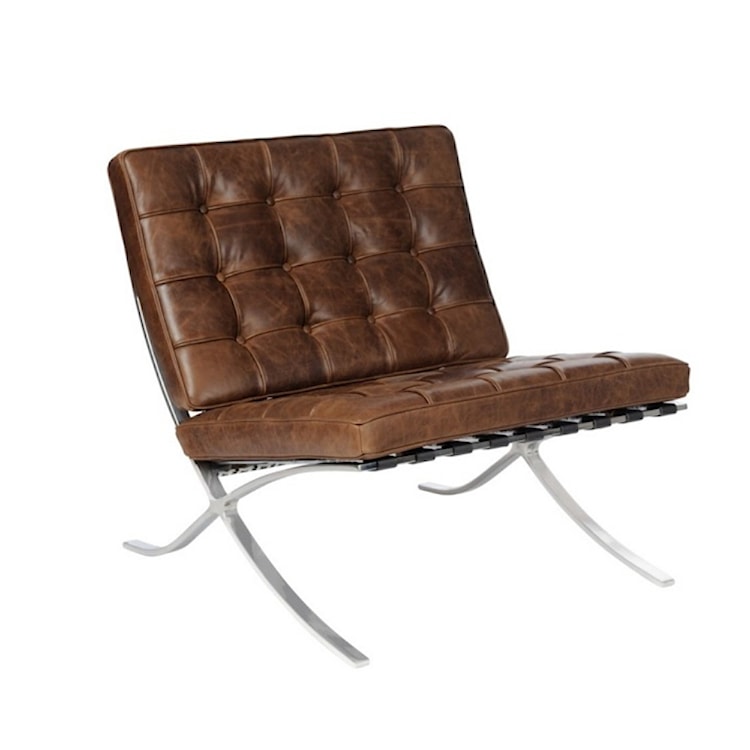 Fotel Barca vintage skóra naturalna ciemnobrązowa  - zdjęcie 3