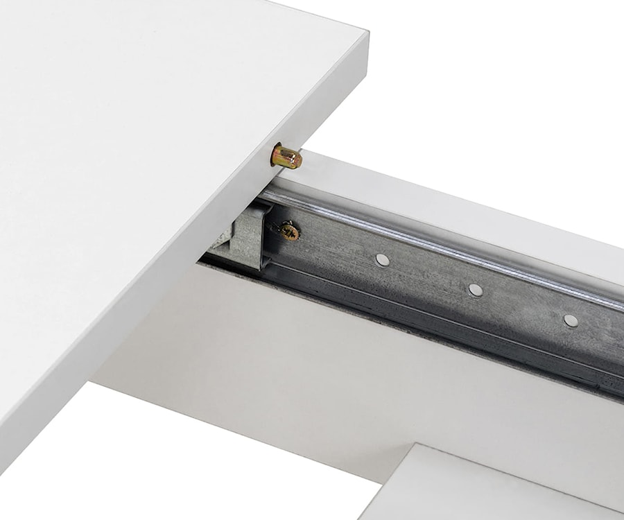 Stół rozkładany Eagor 125-165x80 cm zaokrąglonymi rogami biel alpejska  - zdjęcie 3