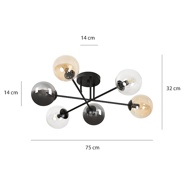 Lampa sufitowa Minturno mix kolorów x6  - zdjęcie 8