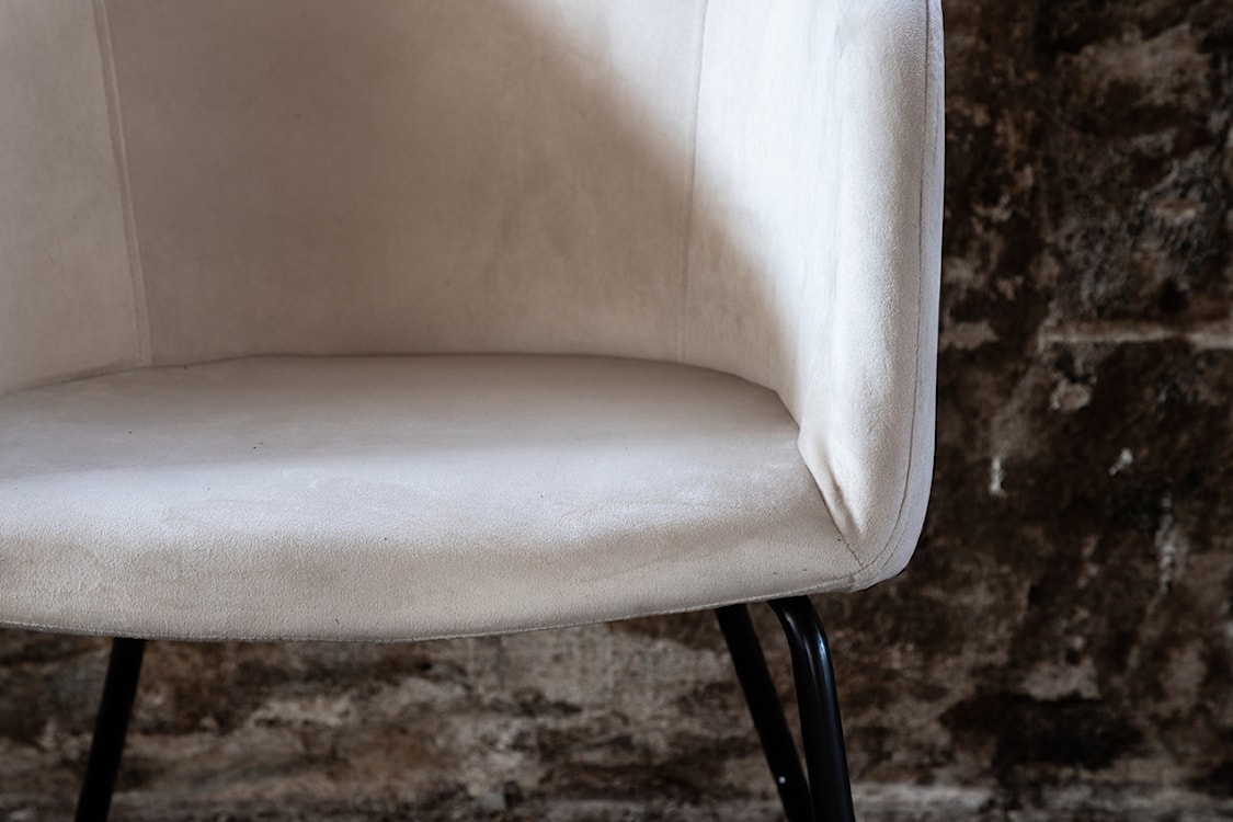 Krzesło tapicerowane Ressator jasnobeżowy velvet  - zdjęcie 4