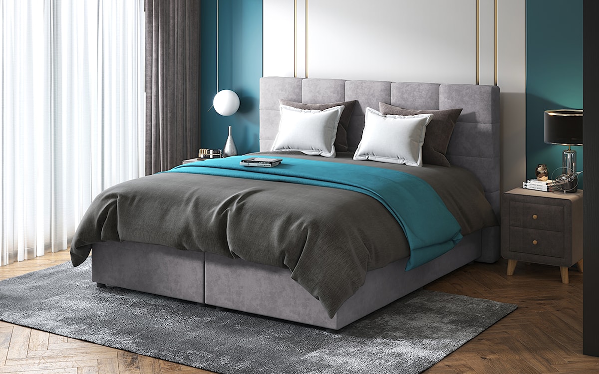 Łóżko kontynentalne Jonko w tkaninie Soro 90 160x200 cm  - zdjęcie 2