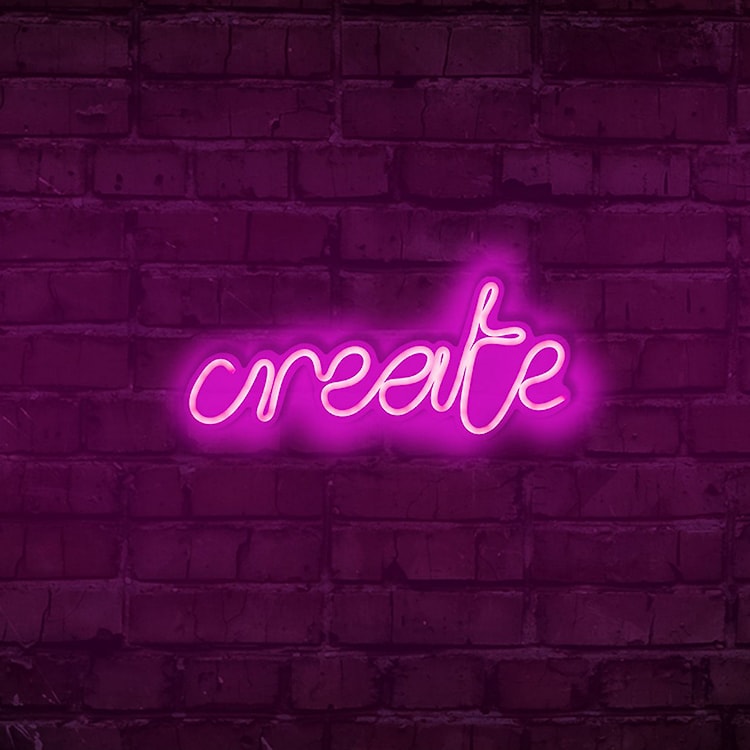 Neon na ścianę Letely z napisem Create różowy  - zdjęcie 2