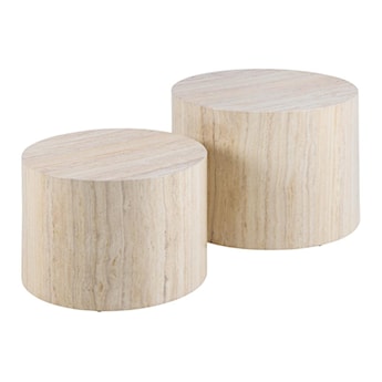 Zestaw okrągłych stolików kawowych Glopiana 58 cm i 50 cm trawertyn