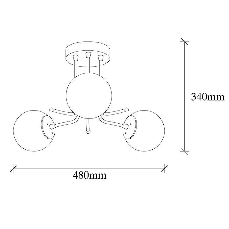 Lampa sufitowa Murrayana x3 czarno-biała  - zdjęcie 6