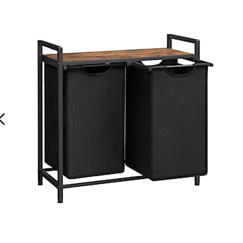 Kosz na pranie Allyze czarny dwie przegrody