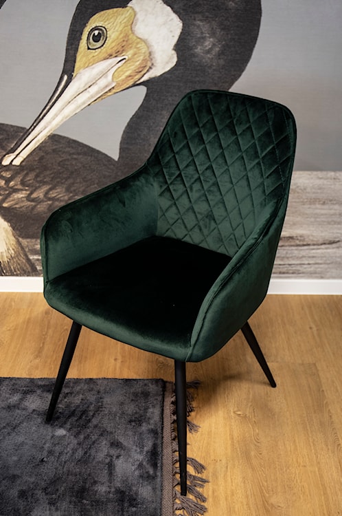 Krzesło tapicerowane Rozates zielone velvet  - zdjęcie 3