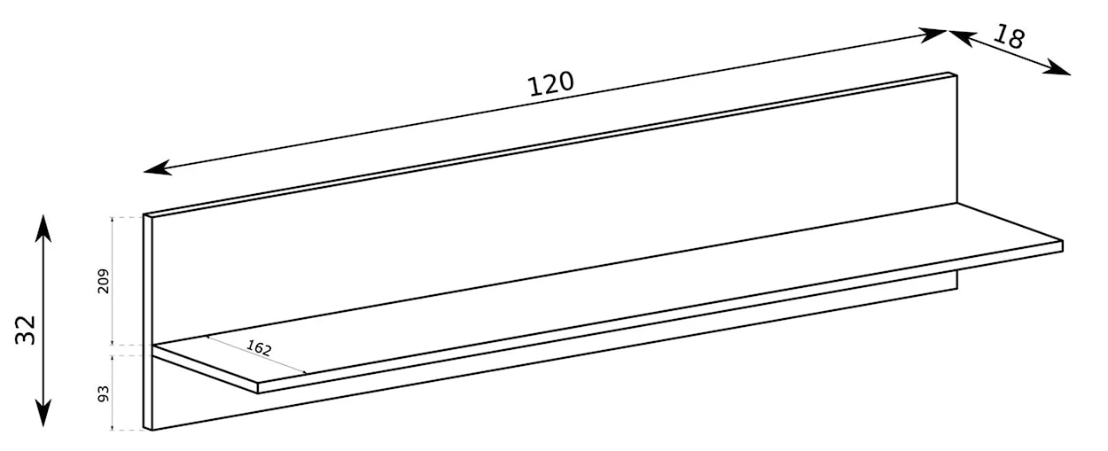 Półka ścienna Passimo 120cm szarobeżowa  - zdjęcie 2