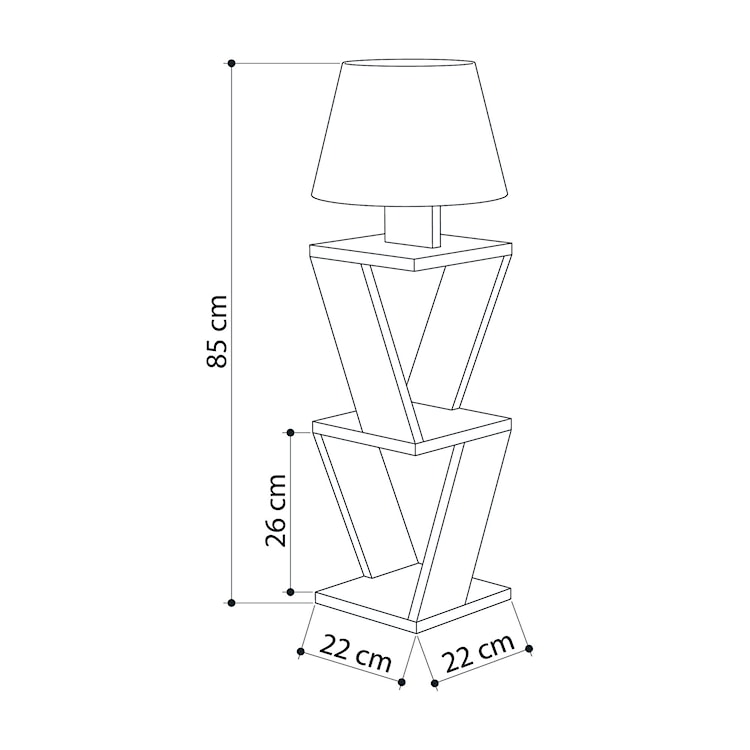 Lampa podłogowa Torenes z półkami dąb/biały  - zdjęcie 3