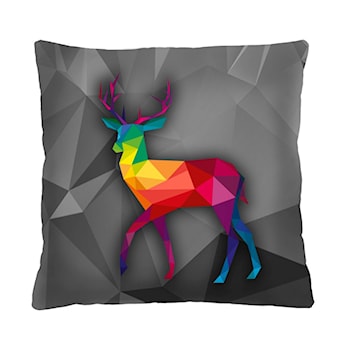 Poduszka dekoracyjna Diecca 40x40 cm z motywem kolorowego jelenia