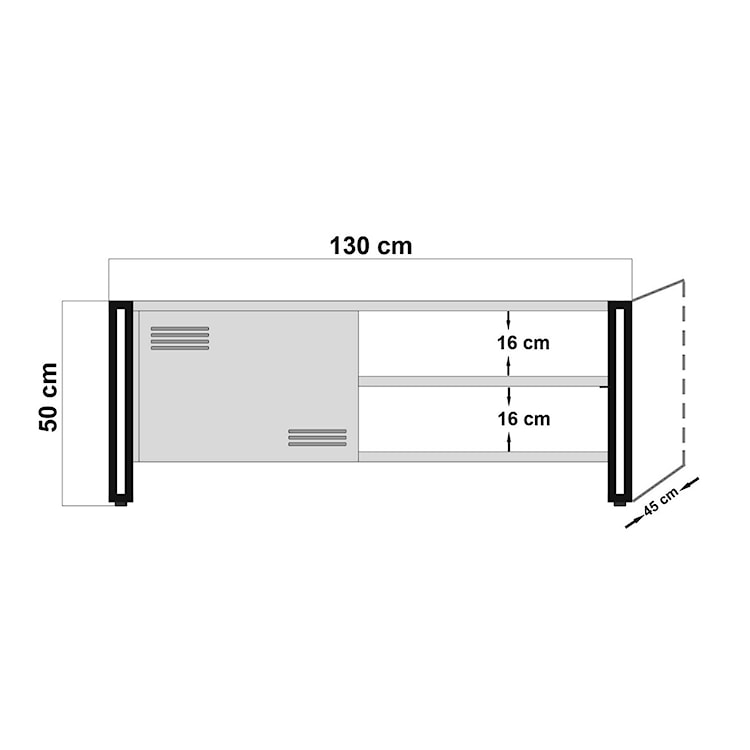 Szafka RTV Teritro 130 cm z drzwiczkami  - zdjęcie 6