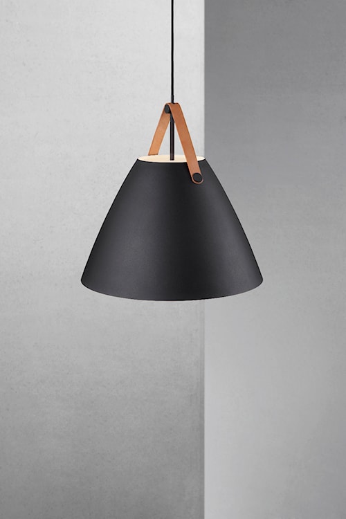 Lampa wisząca Strap średnica 48 cm czarny metalowy klosz  - zdjęcie 4