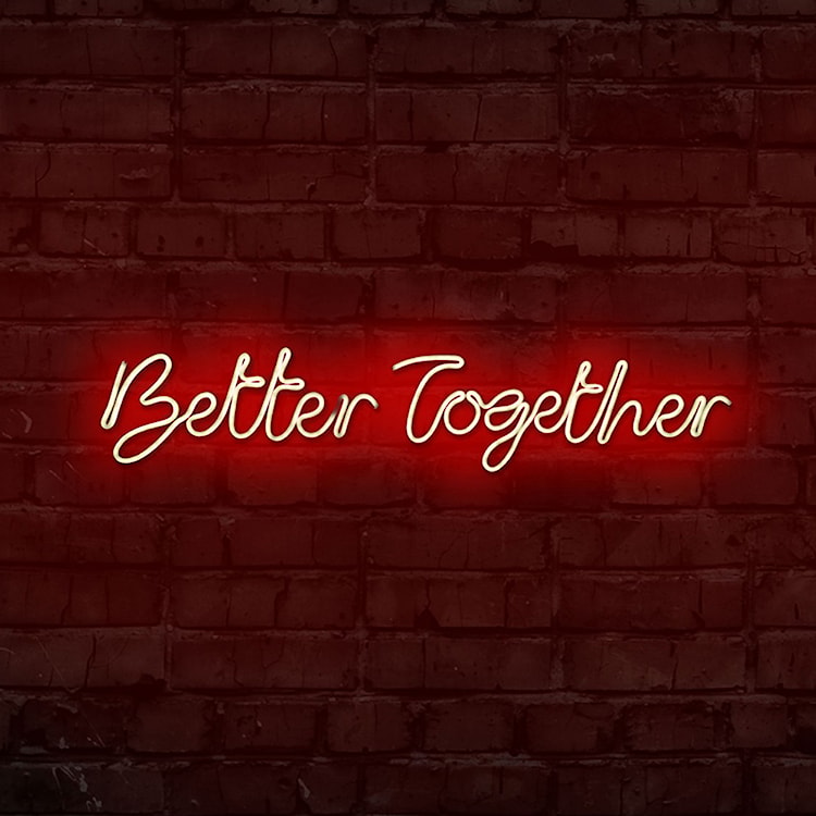 Neon na ścianę Letely z napisem Better Together czerwony  - zdjęcie 2