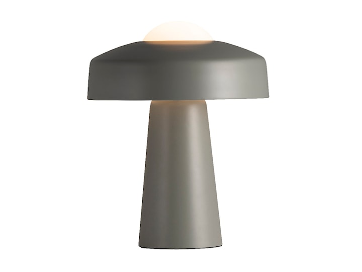 Lampa stołowa Time szara szklany klosz