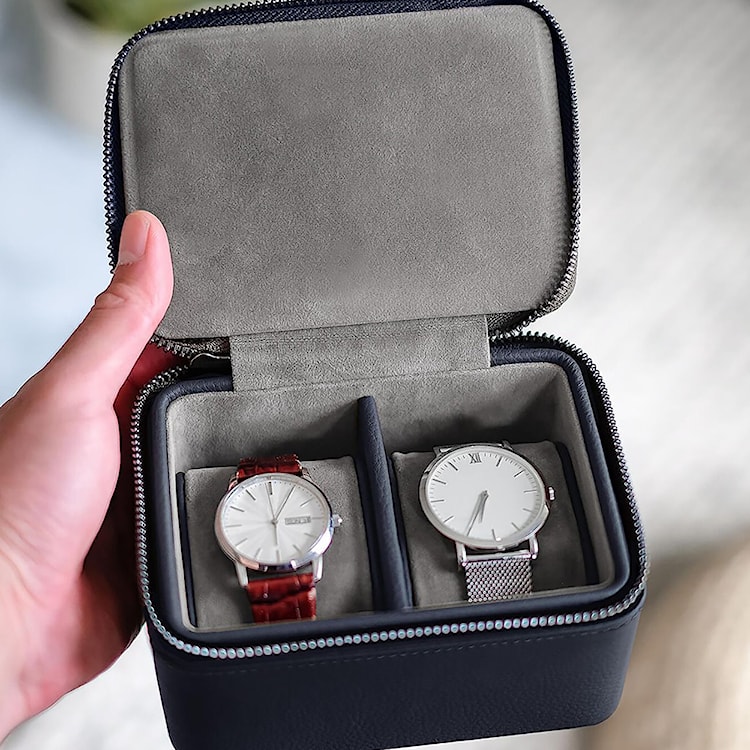 Organizer na biżuterię Pebble Large Travel Watch Box granatowy  - zdjęcie 3