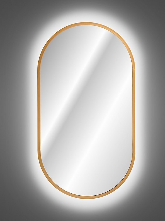 Lustro ścienne Olimmi 50x90 cm złote z oświetleniem  - zdjęcie 3